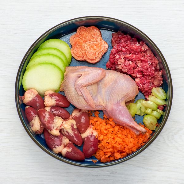 Raw food ingredients in a bowl