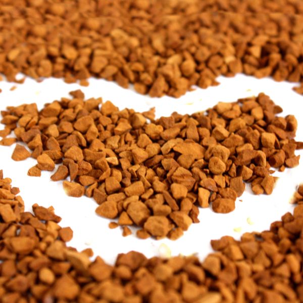 Heart-shaped arrangement of kibble